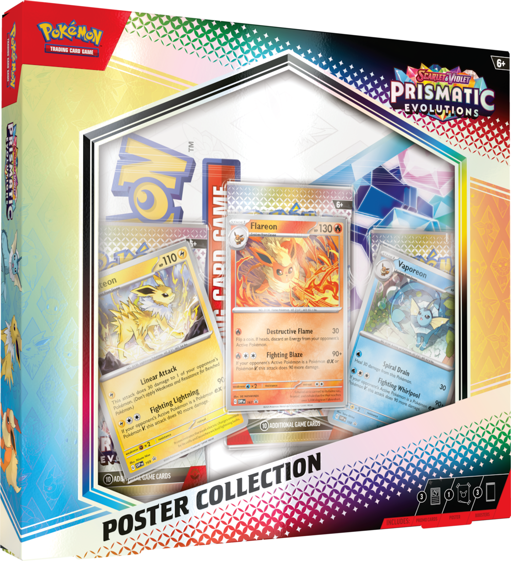 Prismatic Evolutions Poster Collection (available Jan. 17, 2025):